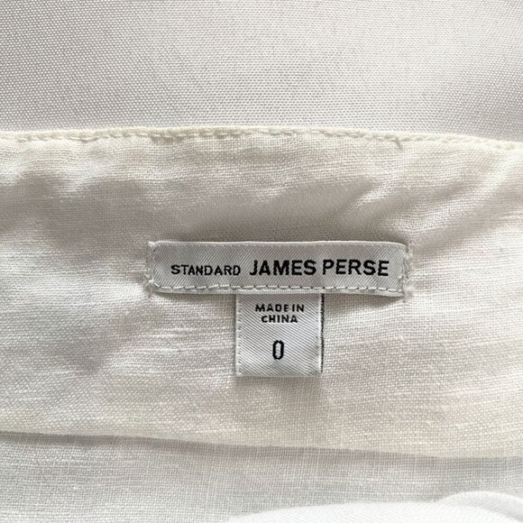 STANDARD JAMES PERSE WHITE 100% LINEN BOAT NECK DRAWSTRING UTILITY DRESS - XS - Picture 7 of 9